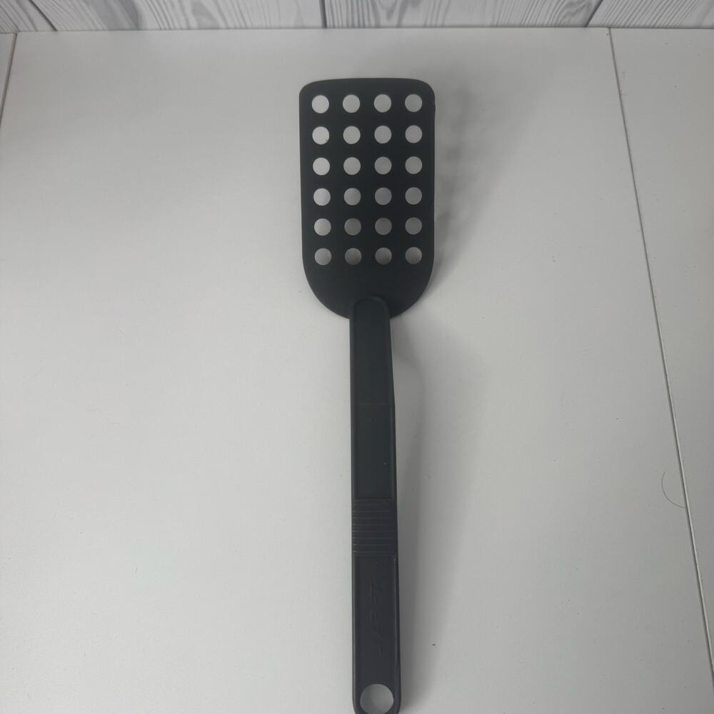 T-Fal Black Nylon Slotted Holes Spatula Plastic Lightweight Flipper